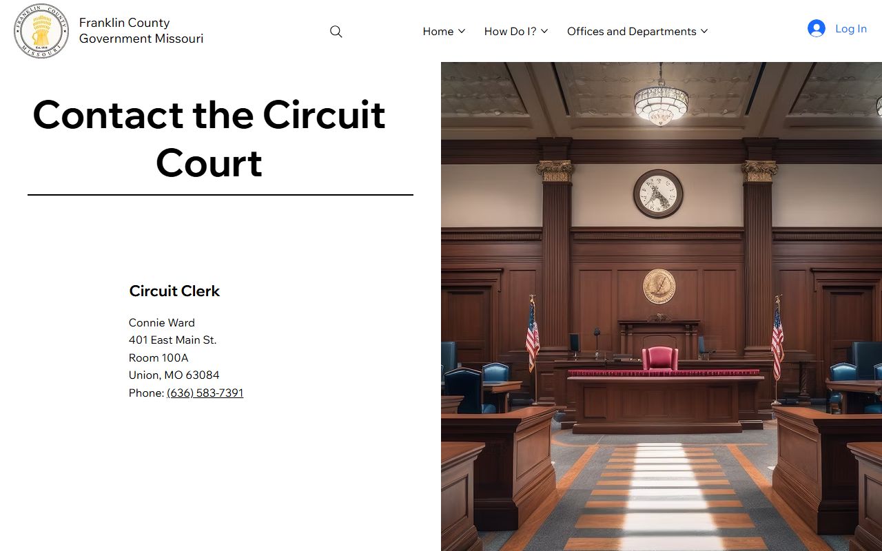 Franklin County court records after jail arrest Circuit Clerk page