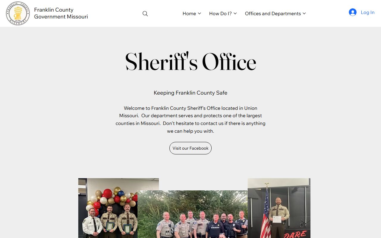 Franklin County inmate records sheriff contact page with detention and records channels
